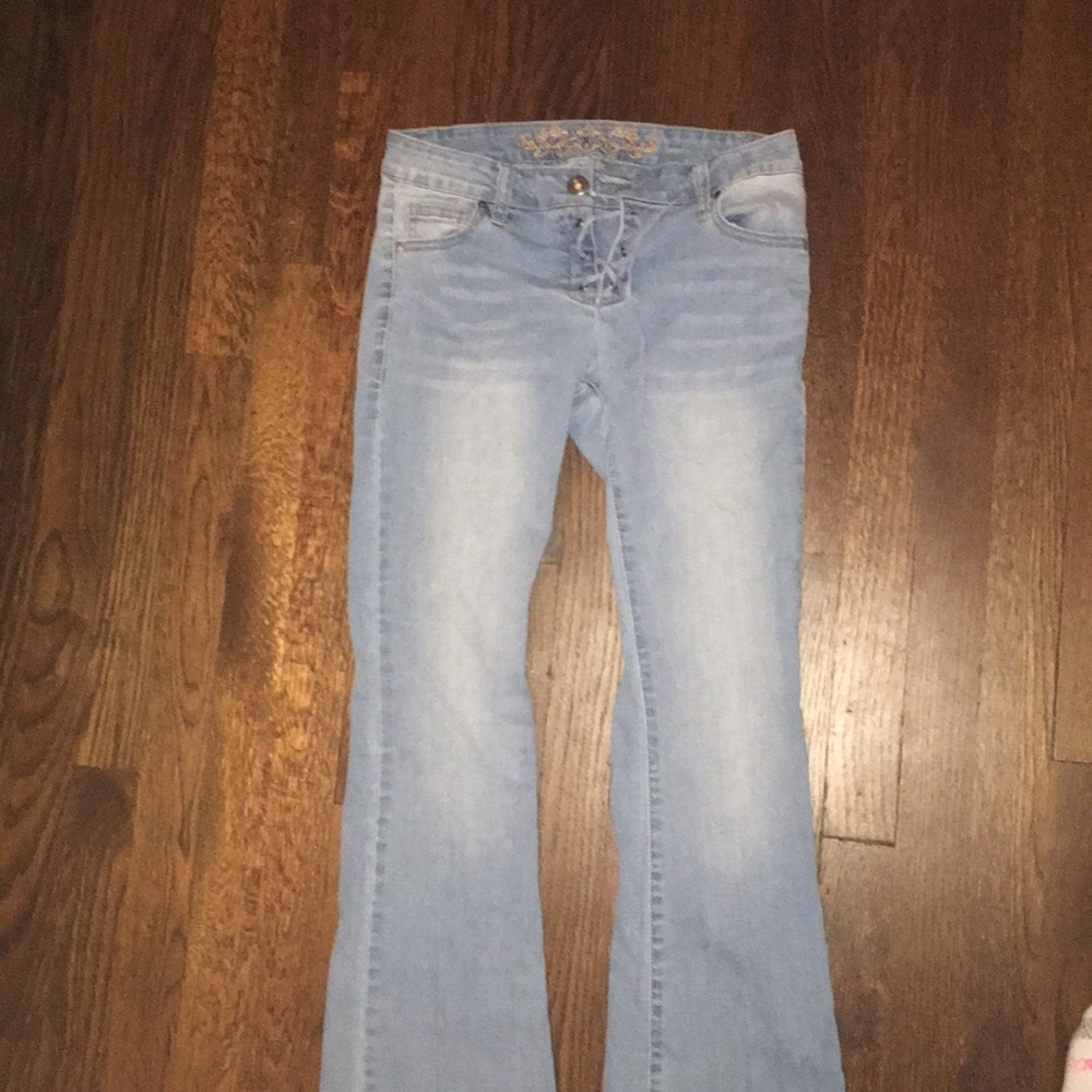 Light wash denim jeans